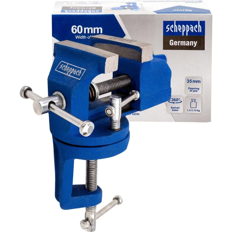 Тиски слесарные поворотные мини Scheppach (ширина губ - 60мм) Sch-32960R(66052)