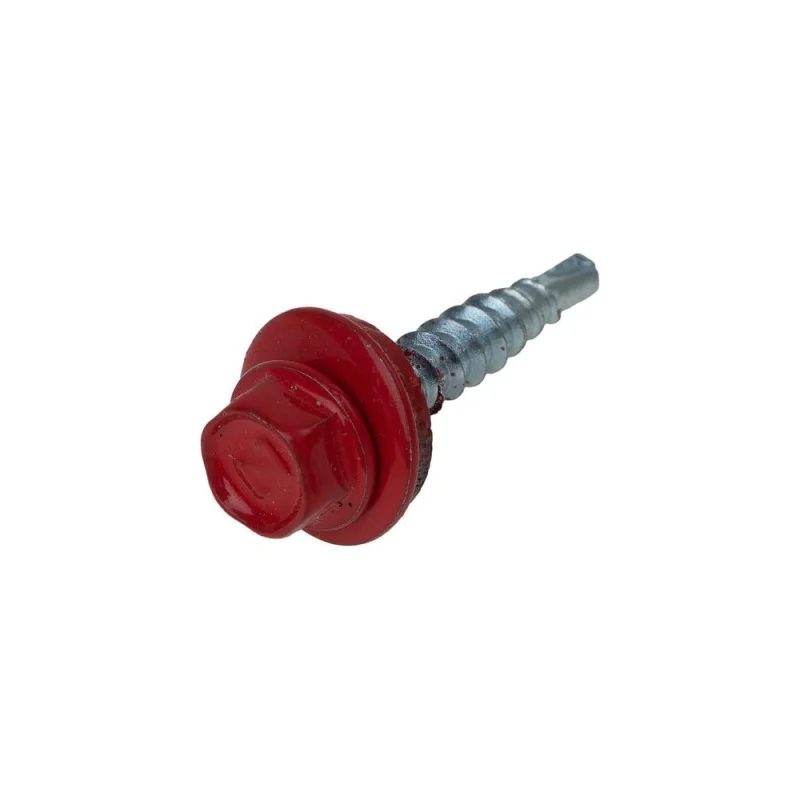 Кровельный саморез Rizzel 4,8x19 RAL 3005 сверло №2, 400 шт 00000334673