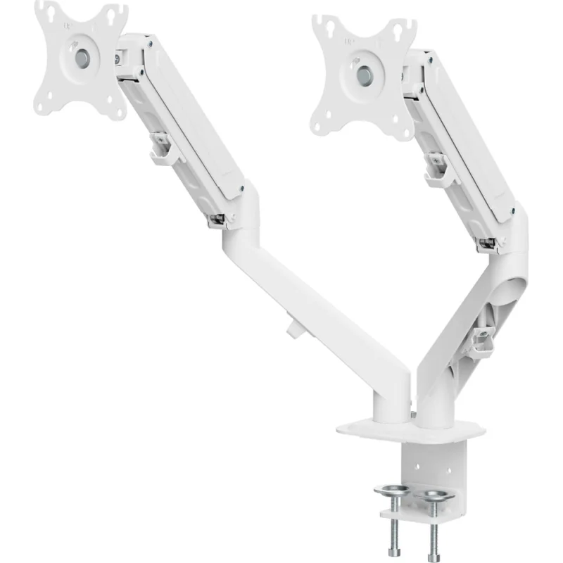Кронштейн UNITEKI FMGT82W для двух мониторов к столу, газ лифт, диагональ 17-27 дюймов, наклонно поворотное, настольное 21985