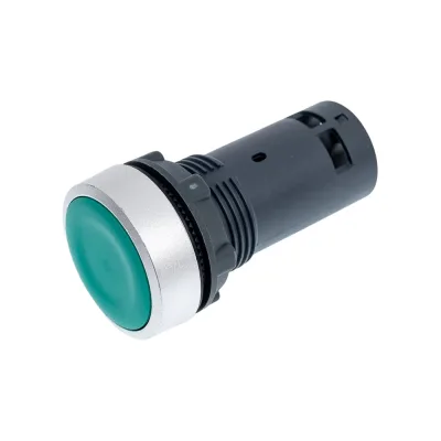 Кнопка Systeme Electric SB7 моноблочная, 22мм, зеленая, с возвратом, металл, 1НО, IP65 SB7EA31