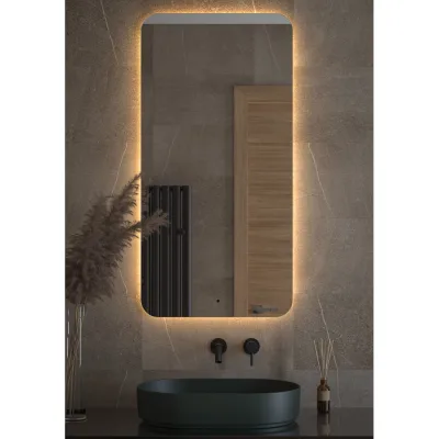 Зеркало DEFESTO с LED-подсветкой 60x120 см ИК - выключатель, Теплый белый свет OPTI DF 2818R