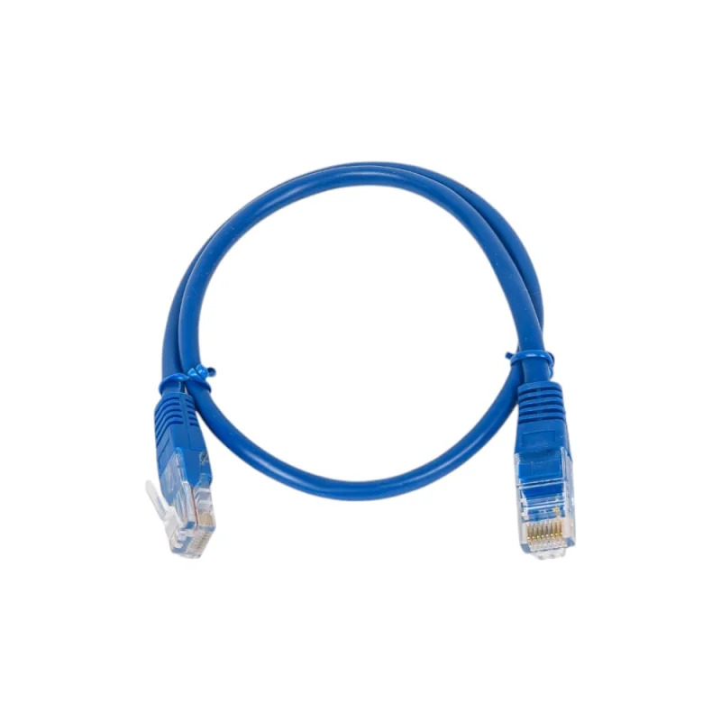 Кабель патч-корд U/UTP 5e кат. 0.5м FL-U5-0.5M-BL 26AWG(7x0.16 мм), омедненный алюминий (CCA), PVC, синий Filum 00-00872946
