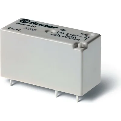Низкопрофильное реле Finder 1 перекидной контакт 12А, = 24В DC, - герметичное, 413190240010
