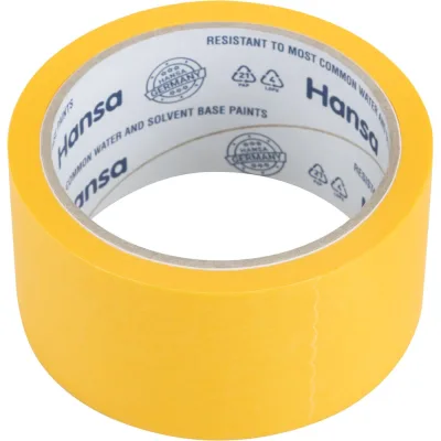 Малярная лента из японской бумаги Washi для точных краев HANSA желтая 48 мм x 25 м 701048