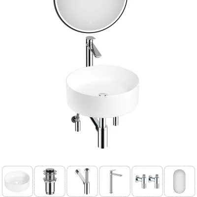 Набор Wellsee 6 в 1 Belle Spa накладная раковина 38x38 см 20218403R