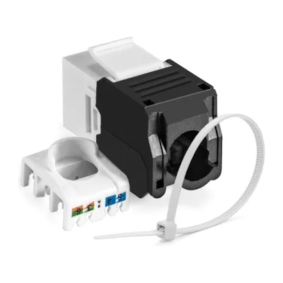 Модуль-вставка ExeGate Keystone Jack RJ-45 KJ-8P8C-U-C6a-180-TL Кат.6A, неэкранированная, 180 градусов, IDC Toolless без инструмента 297266