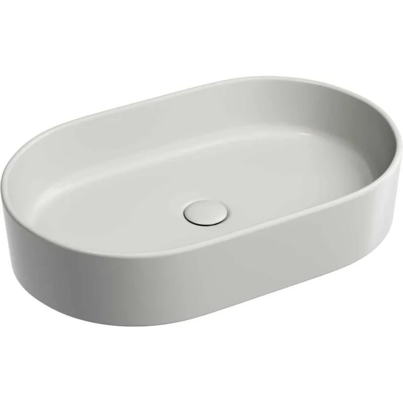 Умывальник-чаша накладная Ceramicanova Element овальная, цвет серый матовый, 608х385х122 мм CN6048MSG