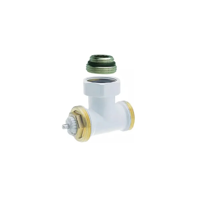 Термостатический угловой вентиль GUARDO ( Hummel Designtechnik) 3/4НРx1/2НР (под евроконус, накидная гайка с ниппелем), белый 2480853590