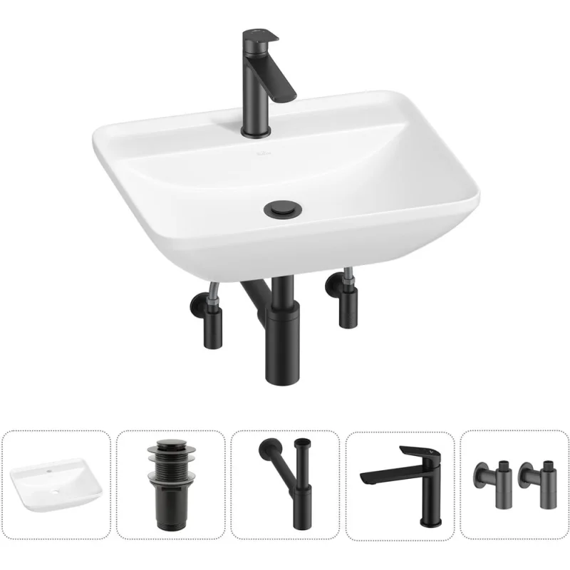 Набор Wellsee 5 в 1 Cute Twin S накладная раковина 55x42 см 20213383R
