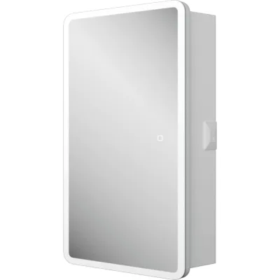 Зеркальный шкаф Bauedge Bau Stil 40x80, LED подсветка, сенсор, плавное закрывание, оборачиваемый BS4080W