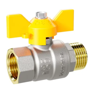 Кран шаровой газовый LD Pride 1 ВР(г) х 1 НР(ш) бабочка (LD 47.362.25)