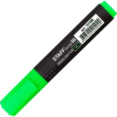 Текстовыделитель 12 шт в упаковке Staff College "STICK" ЗЕЛЕНЫЙ линия 1-4 мм  151498