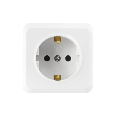 Розетка Smartbuy 1-местная 16А с заземлением белая Юпитер SBE-03w-16-S1-Z
