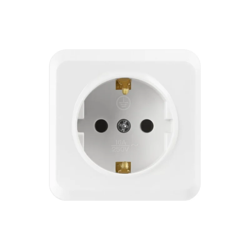 Розетка Smartbuy 1-местная 16А с заземлением белая Юпитер SBE-03w-16-S1-Z