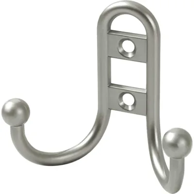 Крючок MF R15, 2-х рожковый, никель матовый 10812v