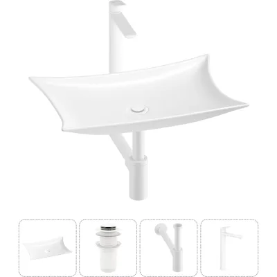 Комплект Wellsee 4 в 1 Lavinia Boho Bathroom Sink накладная раковина 59x39 см 3331111 20215298R