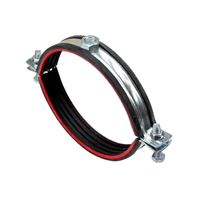 Хомут трубный STALMAX LCP-R 39-46 (1 1/4) усиленный (2,5х25) с виброгасителем и гайкой М12 (арт. 12214) оцинкованная сталь (уп. 40 шт) 12214-023