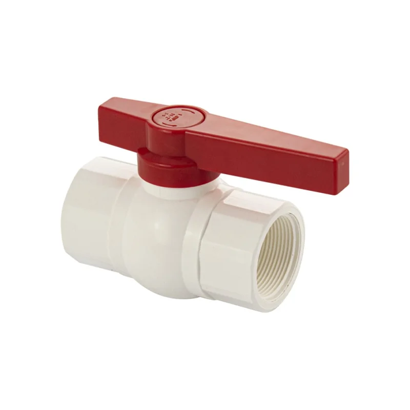 Кран шаровый Санакс 1 1/2" г/г, резьбовой, ручка-рычаг, серия МАК, из ПВХ (PVC-U) пластика, цвет БЕЛЫЙ. 477