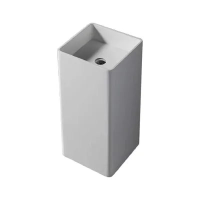 Отдельностоящая напольная раковина UNI-FLOW KUBE белый матовый FS502-400 Matt White