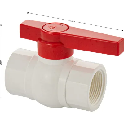 Кран шаровый Санакс 1 1/4" г/г, резьбовой, ручка-рычаг, серия МАК, из ПВХ (PVC-U) пластика, цвет БЕЛЫЙ. 476