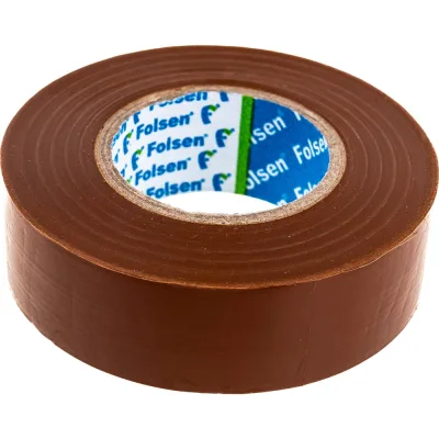 Изоляционная лента FOLSEN 19мм x 20м, коричневая 012508