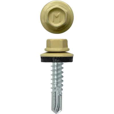 Кровельный саморез Daxmer 5,5х25 RAL 1014 сверло №3, 250 шт 00000305401