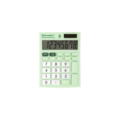 ΠΠ°ΡΡΠΎΠ»ΡΠ½ΡΠΉ ΠΊΠΎΠΌΠΏΠ°ΠΊΡΠ½ΡΠΉ ΠΊΠ°Π»ΡΠΊΡΠ»ΡΡΠΎΡ BRAUBERG ULTRA PASTEL-08-LG 154x115 ΠΌΠΌ, 8 ΡΠ°Π·ΡΡΠ΄ΠΎΠ², ΠΌΡΡΠ½ΡΠΉ, 250515