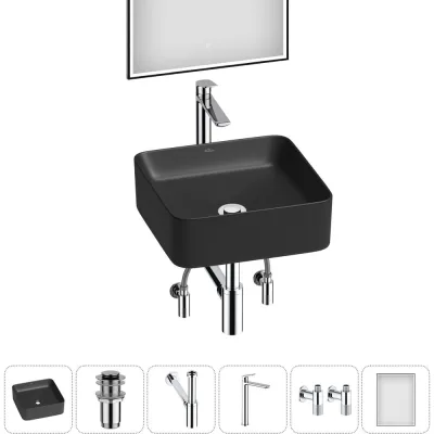 Набор Wellsee 6 в 1 Mint накладная раковина 38x38 см 20218887R