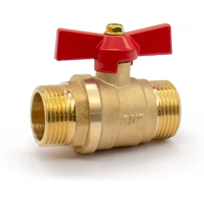 Кран шаровой DORON 3/4" Н-Н бабочка штуцер-штуцер 8416