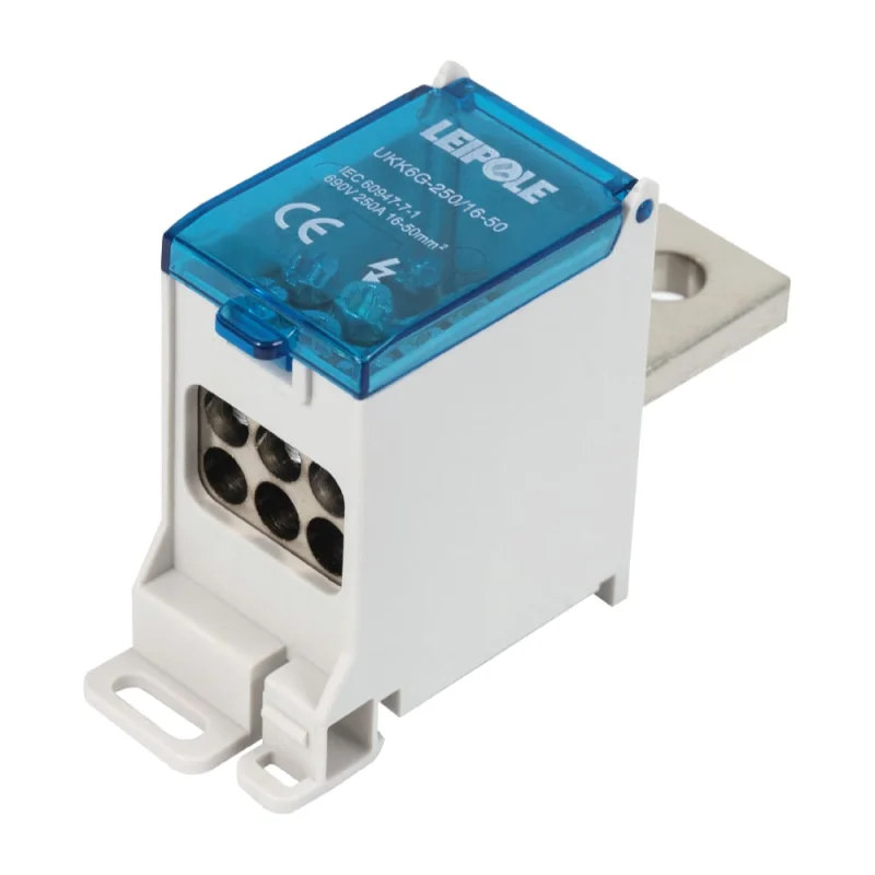 Распределительный блок (коробка) Leipole 250А, 690В, на DIN-рейку UKK6G-250/16-50/6x16 5012.043
