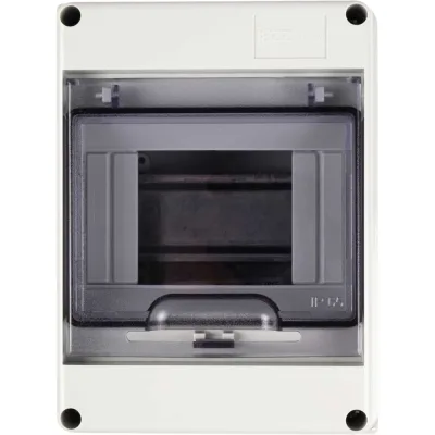 Щит распределительный бокс модульный навесной Jazzway PDB/W 4005 серый с прозрачной крышкой 5 модулей (ЩРН-ПГ-5) IP65, 5072053