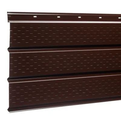 Софит металлический перфорированный Grand Line коричневый RAL 8017 2000х357х0,45 мм