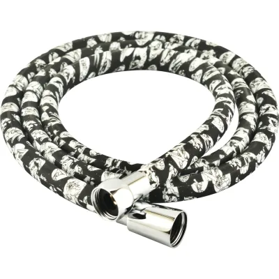 Шланг для душа Melodia della vita WONDER SILICONE ANTI-TWIST, 1/2х"1/2" конус, нержавеющая сталь, d15, L150 черный/рисовый MKP34448BLpi 18901