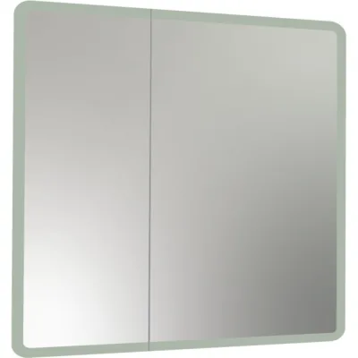 Зеркало-шкаф MIXLINE Сканди 800x800 ШВ 2 створки, универсальный, сенсорный выключатель, светодиодная подсветка 553164
