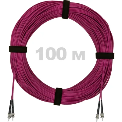 Патч-корд оптический ENGINOVA ST/PC-ST/PC MM (OM4) 2mm duplex LSZH, 100 м ENG-PC2.0-DX-2ST-OM4-100m-LSZH-MG