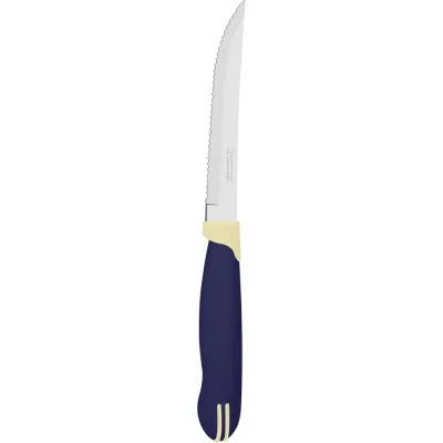 Нож Tramontina Multicolor для стейка, с зубчиками, 12.5 см, синий 23500/915-TR