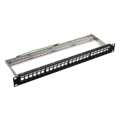 Модульная патч-панель SUPRLAN для Keystone Jack 19, под 24 модуля, FTP, 1U 10-0422