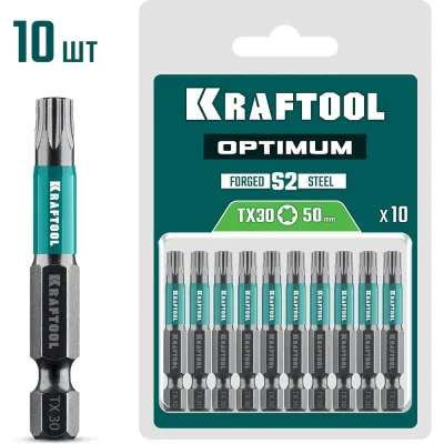 Бита KRAFTOOL Optimum TX 30, 50 мм, 10 шт 26126-30-50-10