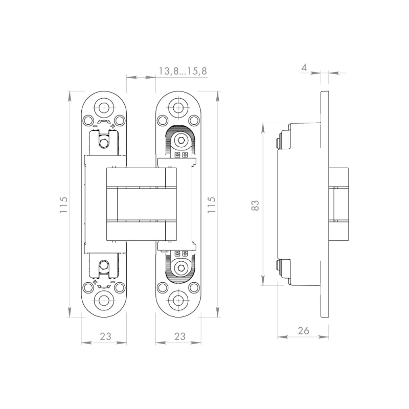 Петля скрытой установки ARMADILLO U3D3000.VPG FSG флор. золото TECH, 2 шт. 49215