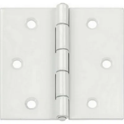 Петля VORMANN прямая, 60х60х1,4 мм, оцинкованная, латунный штифт, цвет: белый 00503 060 W