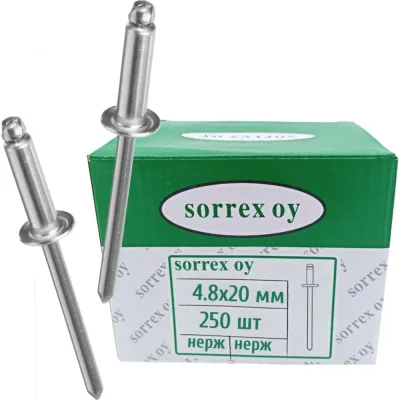 Заклепка вытяжная SORREX нерж/нерж 4.8x20 250 штук 2BBD 48200 250