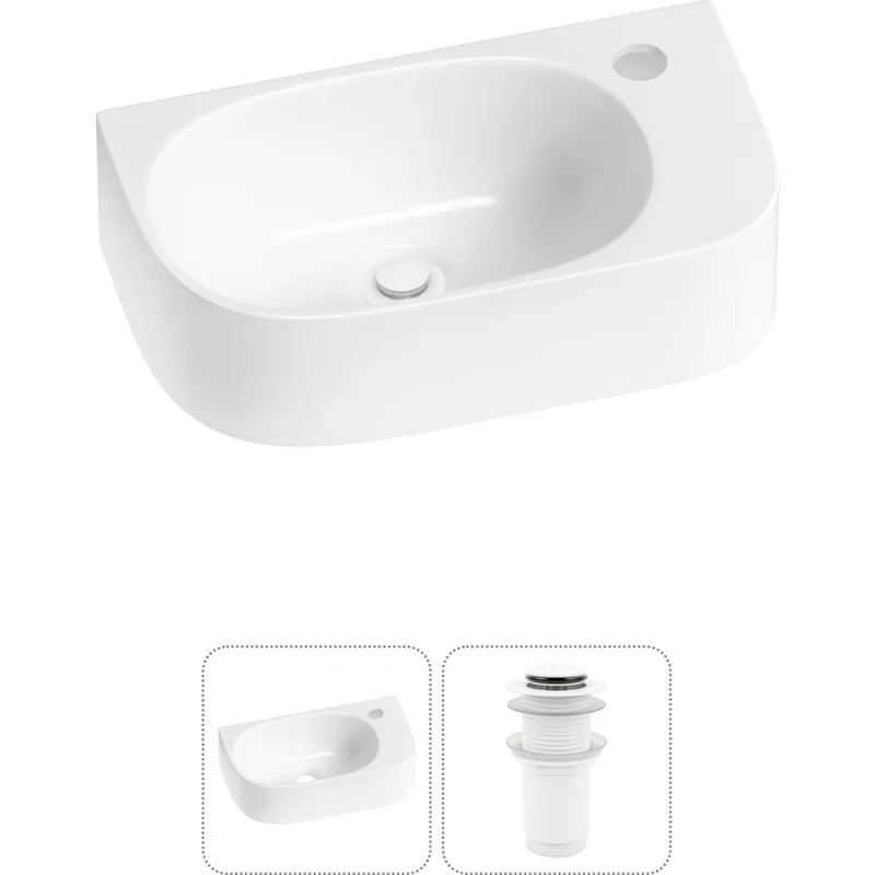 Комплект 2 в 1 Wellsee Lavinia Boho Bathroom Sink накладная/подвесная раковина 40x22 см 20216304R