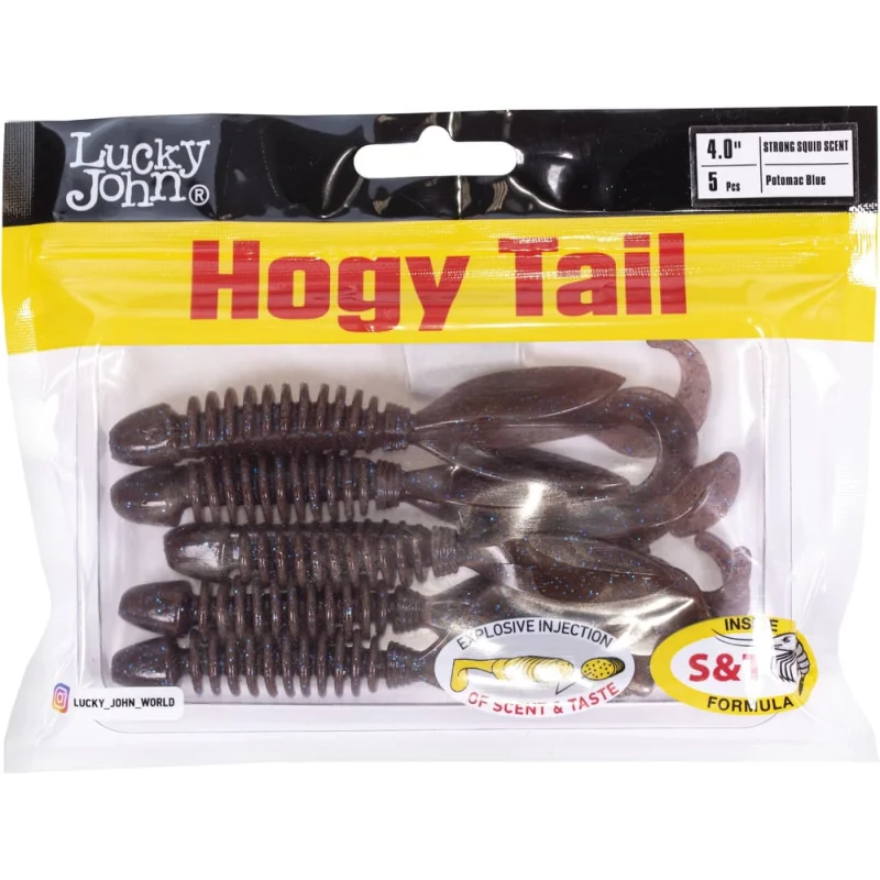 Твистеры съедобные искусственные Lucky John LJ Pro Series HOGY TAIL 4,0in (10.00)/S19, 5шт 140219-S19