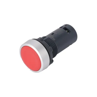Кнопка Systeme Electric SB7 моноблочная, 22мм, красная, с возвратом, металл, 1НЗ, IP65 SB7EA42