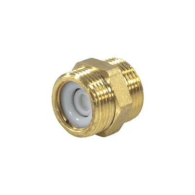 Ниппель латунный Giacomini R189V Ду20 НР, с обратным клапаном R189VY004 128-3224