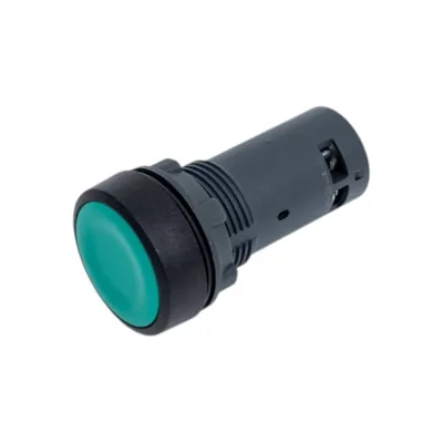 Кнопка Systeme Electric SB7 моноблочная, 22мм, зеленая, с возвратом, пластик, 2НО, IP65 SB7NA33