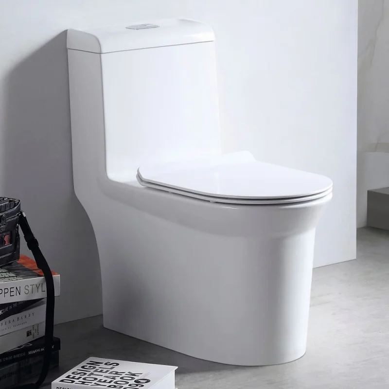 Унитаз-моноблок SM9610R безободковый, сиденье тонкое ДП, арматура, с гофрой и подводкой EvaGold EG050010