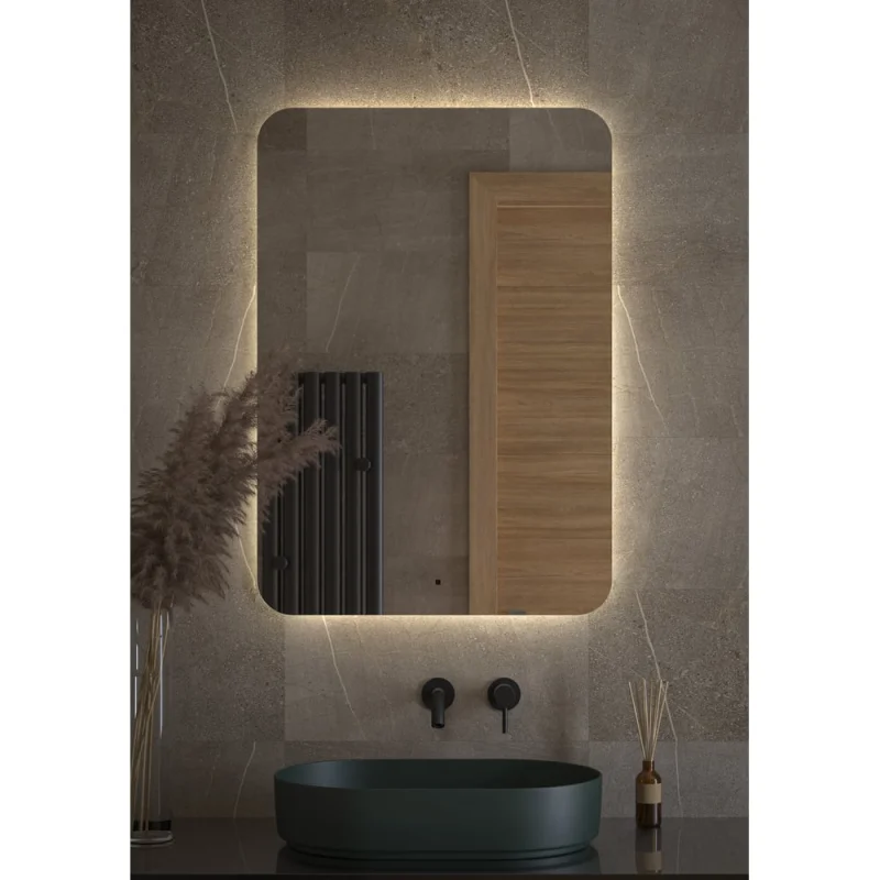 Зеркало с LED-подсветкой DEFESTO 70x100 см, ИК - выключатель, Нейтральный белый свет OPTI DF 2809R