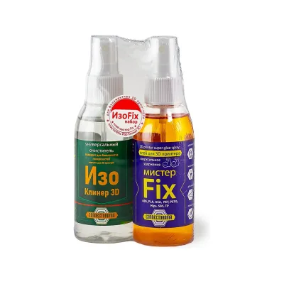 Набор Connector ИзоFix 3D: клей и очиститель для 3D-печати, по 100 мл, ПЭТ-флаконы с распылителями N3D-IF-100R