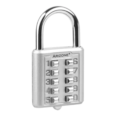 Навесной кодовый замок серебро Arizone 32-428006 ЦЗ-0175555292